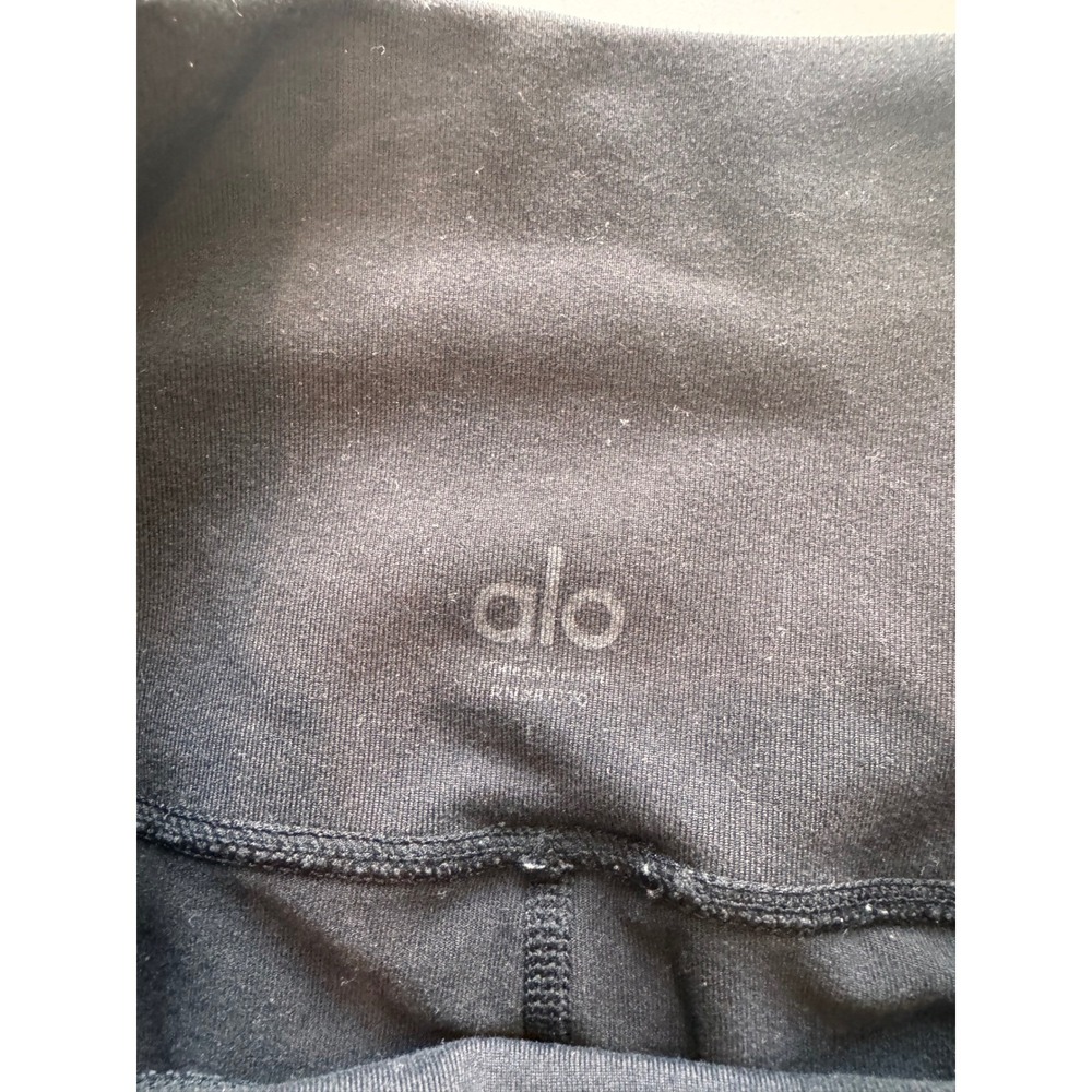 Alo Moto Leggings Women S Black Stretch Moto Ribbed Panels Athleisure Minimalist - Picture 9 of 12